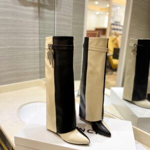 Givenchy Shark Lock 24ss Long Boots Cream Black