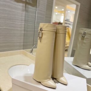 Givenchy Shark Lock 24ss Long Boots Cream