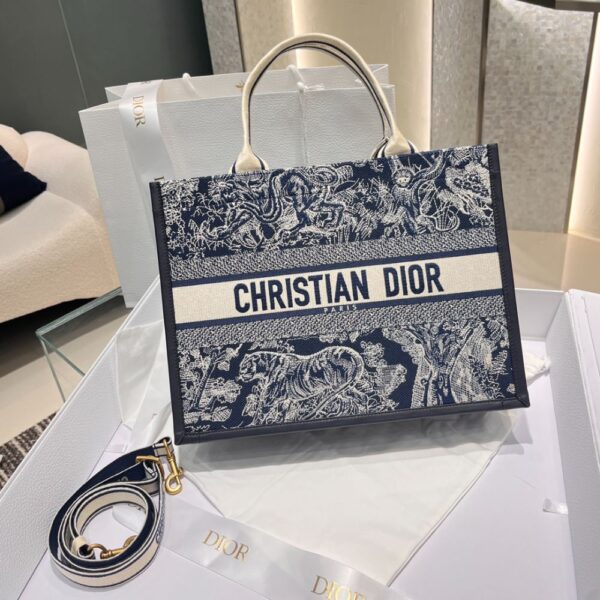 Dior Bag Book Tote 36cm Blue Tiger