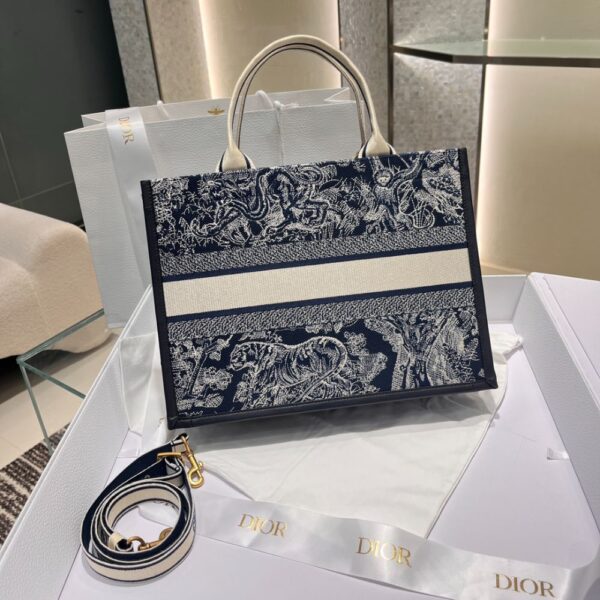 Dior Bag Book Tote 36cm Blue Tiger