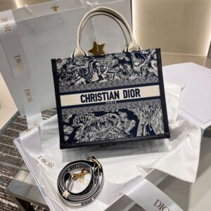 Dior Bag Book Tote 26cm Blue Tiger