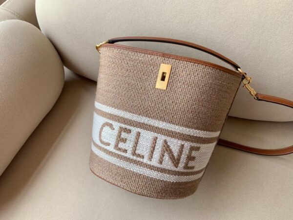 Celine Bag BUCKET 16 Linen Jacquard