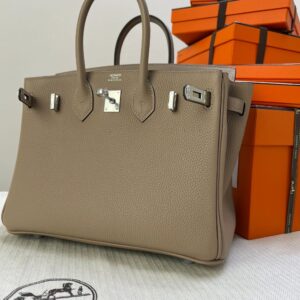 Hermes Bag Birkin 25cm*20cm*13cm Khaki Grey