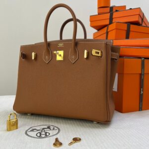 Hermes Bag Birkin  25cm*20cm*13cm  Gold Brown