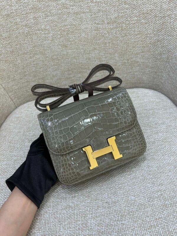 Hermes Bag Constance Gris Tourterelle19cm*15cm*4cm Grey