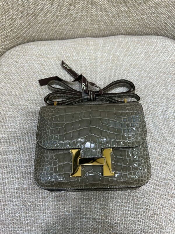 Hermes Bag Constance Gris Tourterelle19cm*15cm*4cm Grey
