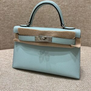 Hermes Bag Kelly mini  Blue 19cm*12cm*5.5cm