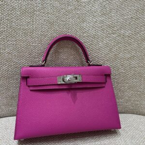 Hermes Bag Kelly mini  Pink 19cm*12cm*5.5cm