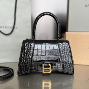 Balenciaga Bag Hourglass Plain Weave Black Gold