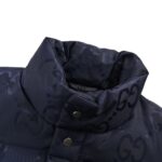 Gucci 23Fw Double G pattern jacquard down jacket Green