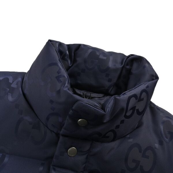 Gucci 23Fw Double G pattern jacquard down jacket Green