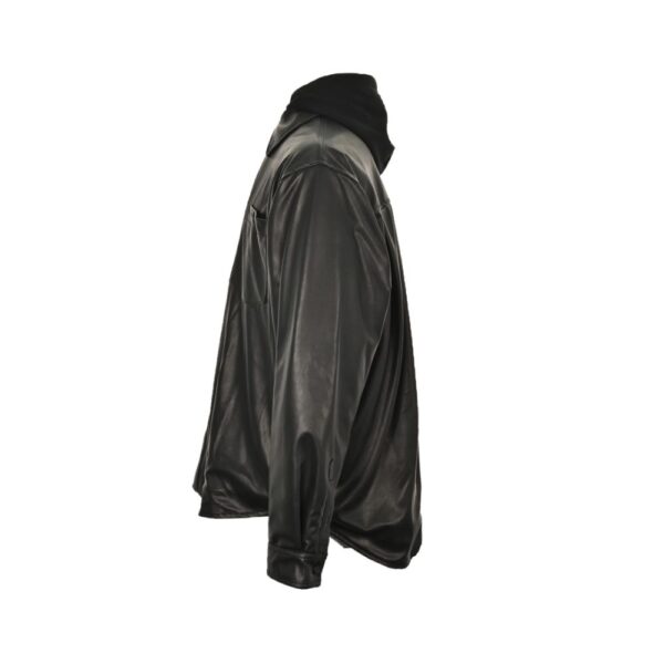 Balenciaga Parka zip-up hooded leather jacket