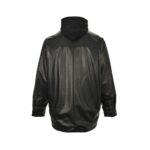 Balenciaga Parka zip-up hooded leather jacket
