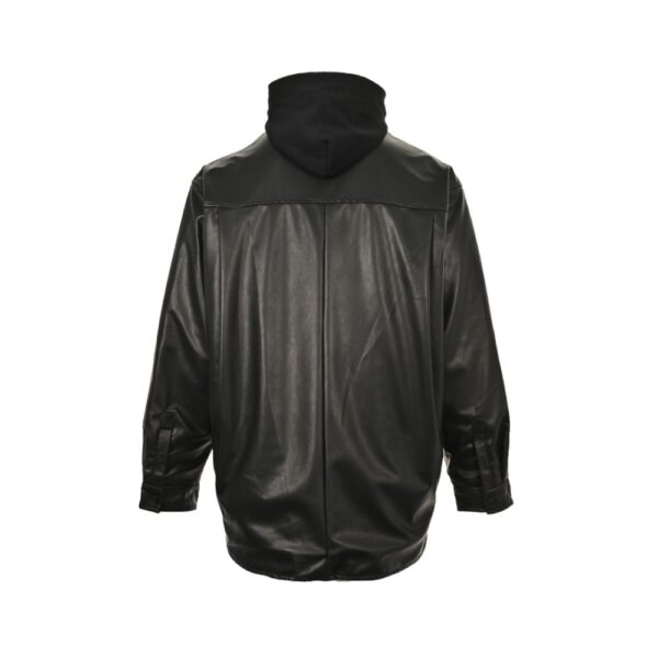 Balenciaga Parka zip-up hooded leather jacket