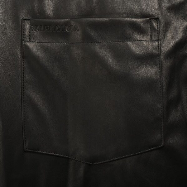 Balenciaga Parka zip-up hooded leather jacket