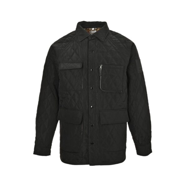 Burberry Diamond-patterned multi-pocket padded jacket