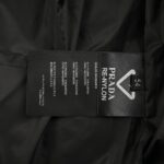 Prada 24ss leather enamel logo stand collar down jacket