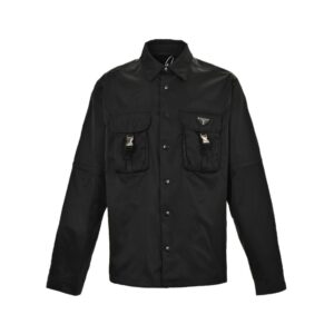 Prada 23Fw Multi-functional Nylon Shirt Jacket with Detachable Sleeves