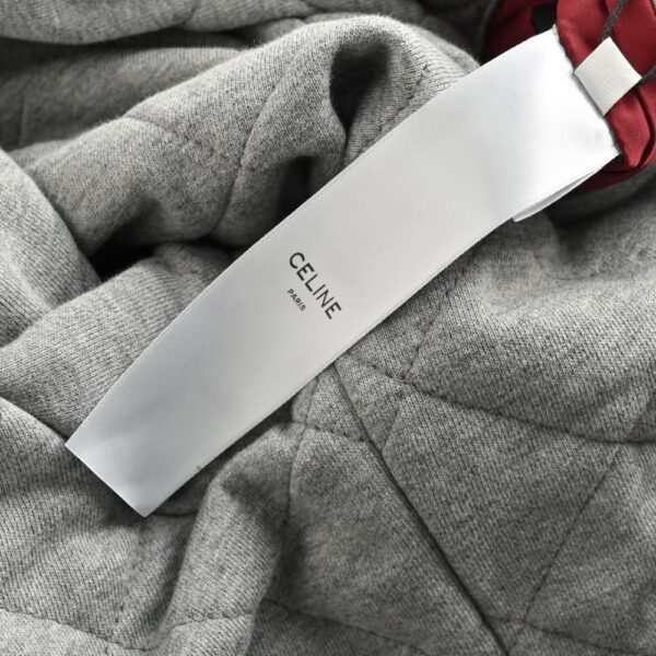 Celine 23Fw Embroidered Letters Hooded Cotton Jacket