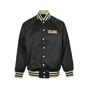 Celine 24Fw Teddy letter print baseball jacket