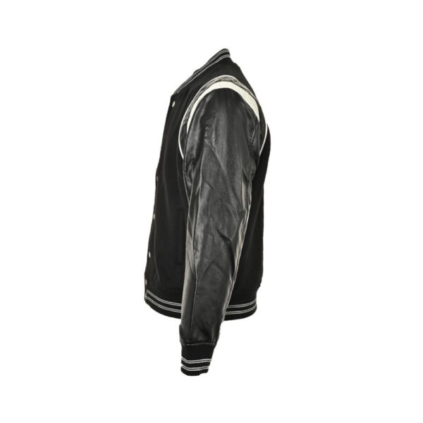Givenchy  24Fw leather sleeve baseball jacket