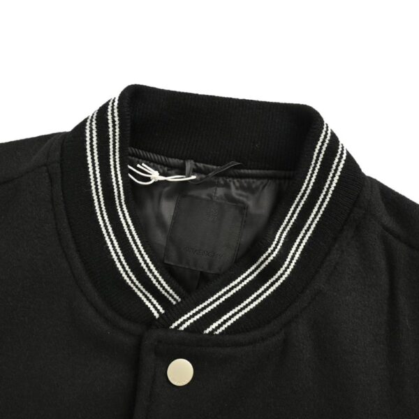 Givenchy  24Fw leather sleeve baseball jacket