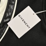 Givenchy  24Fw leather sleeve baseball jacket