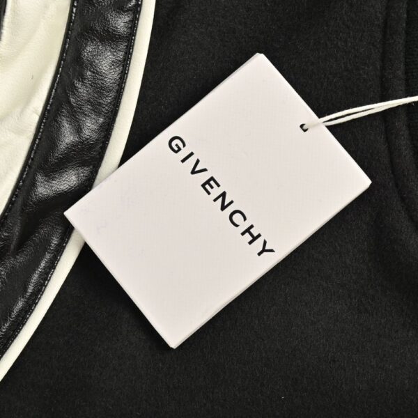 Givenchy  24Fw leather sleeve baseball jacket