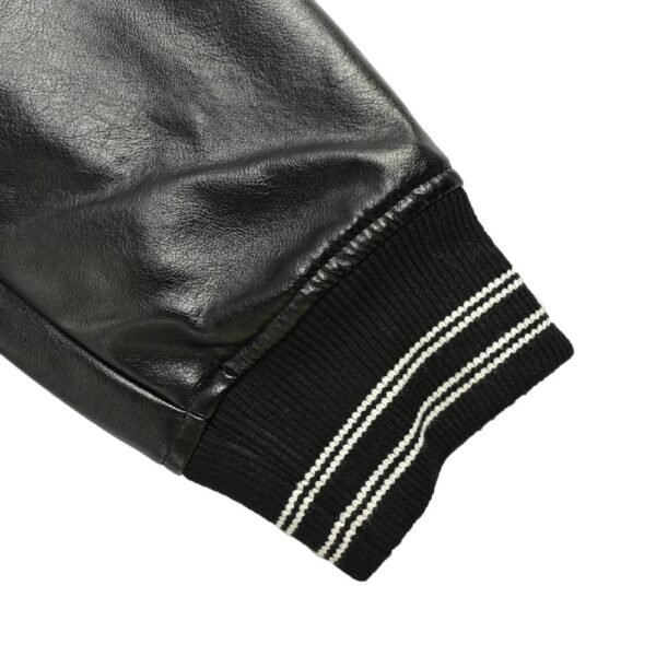 Givenchy  24Fw leather sleeve baseball jacket