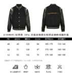Givenchy  24Fw leather sleeve baseball jacket