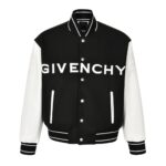 Givenchy  21FW Leather Slogan Baseball Jacket