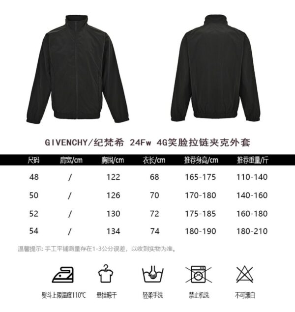 Givenchy 24Fw 4G Smiley Face Zipper Jacket
