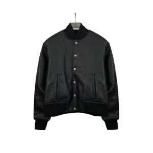 Givenchy 22FW Leather Embroidery Baseball Jacket