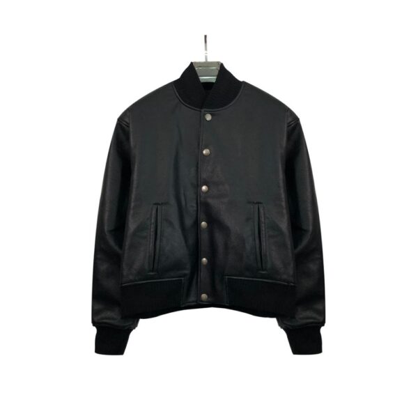 Givenchy 22FW Leather Embroidery Baseball Jacket