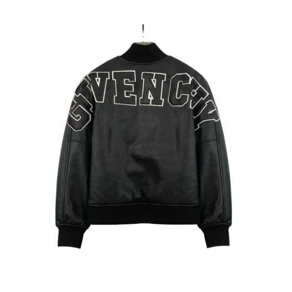 Givenchy 22FW Leather Embroidery Baseball Jacket