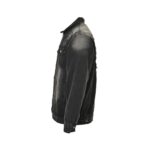 Chrome hearts Sanskrit scroll appliqué washed distressed denim jacket