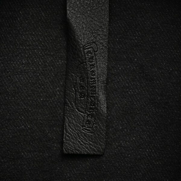 Chrome hearts Sanskrit scroll appliqué washed distressed denim jacket