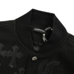 Chrome hearts Cross-patterned leather bomber jacket