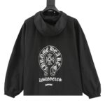 Chrome hearts Horseshoe print trench coat with diagonal zip