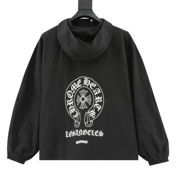 Chrome hearts Horseshoe print trench coat with diagonal zip