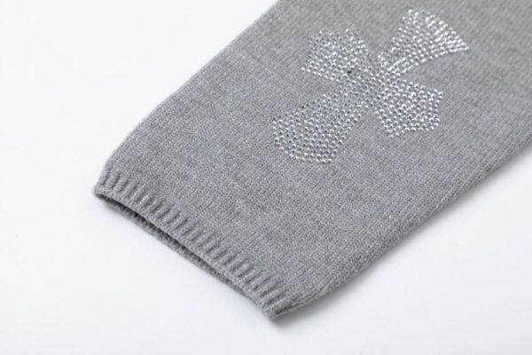 Chrome hearts Hot Diamond Zipper Knitted Sweater Hooded Jacket