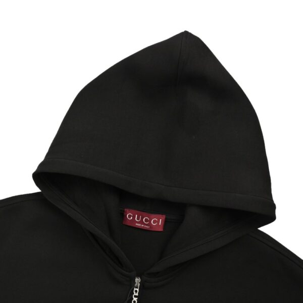 Gucci Small Logo Embroidered Space Cotton Zipper Hoodie