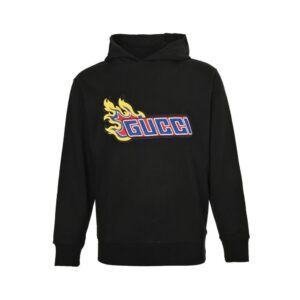 Gucci Flame Letters Embroidered Hoodie