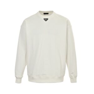 Prada 24Fw Round neck sweatshirt with triangle logo