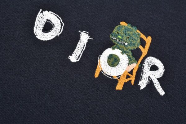 Dior 24Fw Dinosaur patch zip-up hoodie