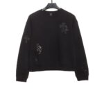 Chrome Hearts  Cross patch leather sweatshirt