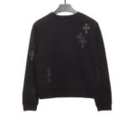 Chrome Hearts  Cross patch leather sweatshirt