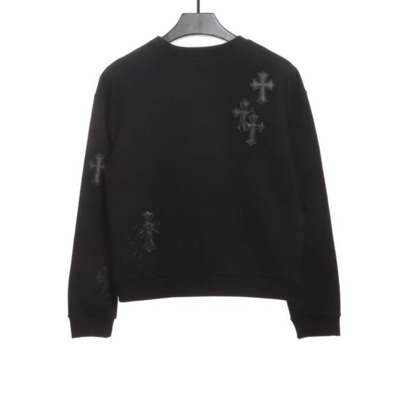 Chrome Hearts  Cross patch leather sweatshirt