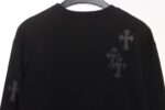 Chrome Hearts  Cross patch leather sweatshirt