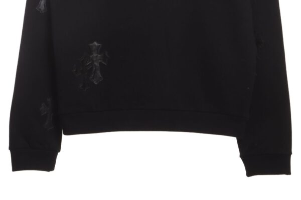 Chrome Hearts  Cross patch leather sweatshirt